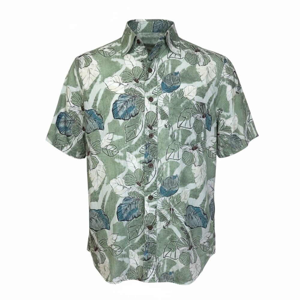 Caribbean Joe Floral Short Sleeve Button Down - sz Medium